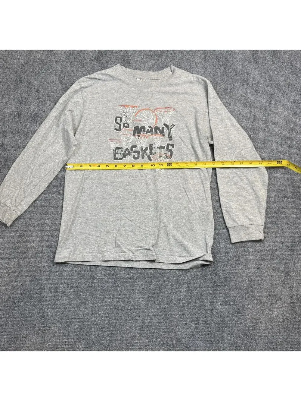Nike Kids M Long Sleeve Basketball Shirt Gray So Many Baskets
